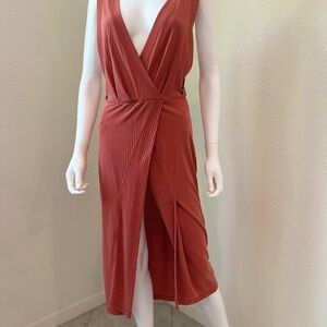 Free People Terracotta Sleeveless Midi Dress